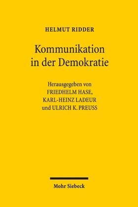 Ridder / Hase / Ladeur | Kommunikation in der Demokratie | E-Book | sack.de