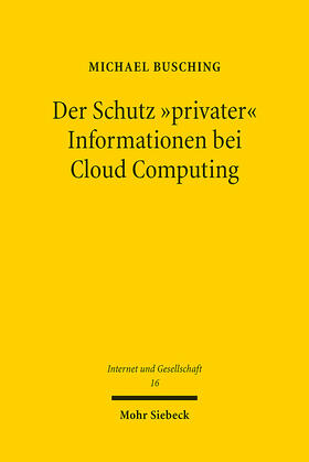 Busching | Der Schutz "privater" Informationen bei Cloud Computing | E-Book | sack.de