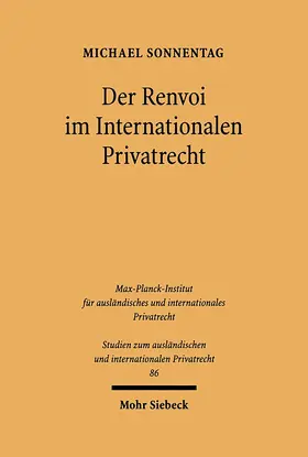 Sonnentag |  Der Renvoi im Internationalen Privatrecht | eBook | Sack Fachmedien