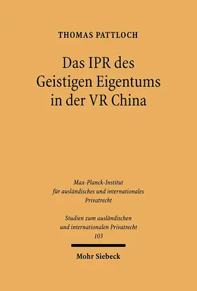 Pattloch | Das IPR des geistigen Eigentums in der VR China | E-Book | sack.de