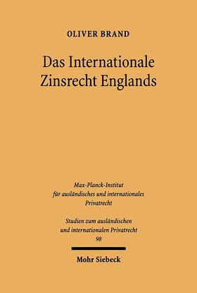 Brand |  Das Internationale Zinsrecht Englands | eBook | Sack Fachmedien