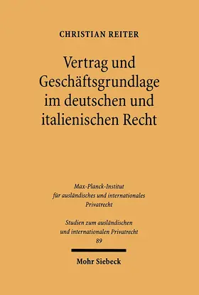 Reiter |  Vertrag und Geschäftsgrundlage im deutschen und italienischen Recht | eBook | Sack Fachmedien