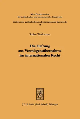 Tiedemann | Die Haftung aus Vermögensübernahme im internationalen Recht | E-Book | www.sack.de
