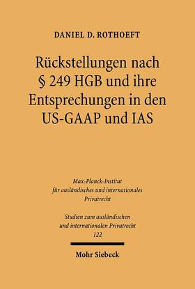 Rothoeft |  Rückstellungen nach § 249 HGB und ihre Entsprechungen in den US-GAAP und IAS | eBook | Sack Fachmedien