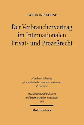 Sachse | Der Verbrauchervertrag im Internationalen Privat- und Prozeßrecht | E-Book | sack.de