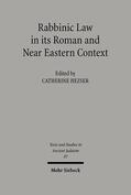 Hezser |  Rabbinic Law in its Roman and Near Eastern Context | eBook | Sack Fachmedien