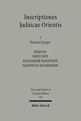 Noy / Bloedhorn / Panayotov |  Inscriptiones Judaicae Orientis | eBook | Sack Fachmedien