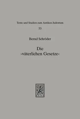 Schröder |  Die 'väterlichen Gesetze' | eBook | Sack Fachmedien
