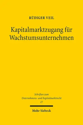 Veil |  Kapitalmarktzugang für Wachstumsunternehmen | eBook | Sack Fachmedien