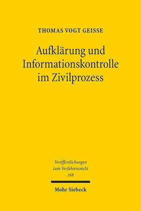 Vogt Geisse | Vogt Geisse, T: Aufklärung und Informationskontrolle im Zivi | Buch | 978-3-16-158888-4 | sack.de