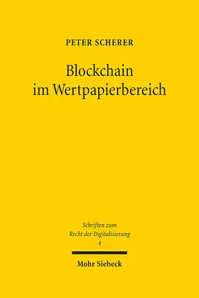 Scherer | Blockchain im Wertpapierbereich | Buch | 978-3-16-158926-3 | www.sack.de