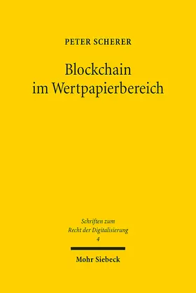 Scherer |  Blockchain im Wertpapierbereich | eBook | Sack Fachmedien