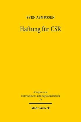 Asmussen | Asmussen, S: Haftung für CSR | Buch | 978-3-16-158968-3 | sack.de