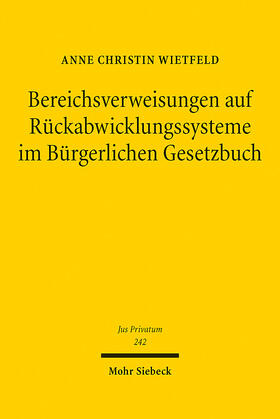Wietfeld |  Bereichsverweisungen auf Rückabwicklungssysteme im Bürgerlichen Gesetzbuch | eBook | Sack Fachmedien