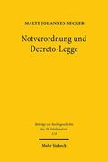 Becker |  Notverordnung und Decreto-Legge | Buch |  Sack Fachmedien