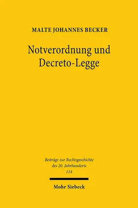 Becker |  Notverordnung und Decreto-Legge | eBook | Sack Fachmedien
