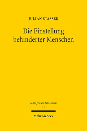 Stassek |  Die Einstellung behinderter Menschen | eBook | Sack Fachmedien