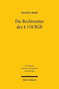 Rodi |  Rodi, D: Rechtsnatur des § 110 BGB | Buch |  Sack Fachmedien
