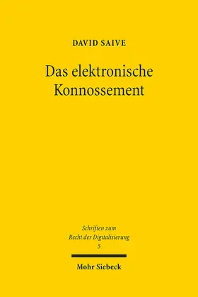 Saive |  Das elektronische Konnossement | eBook | Sack Fachmedien