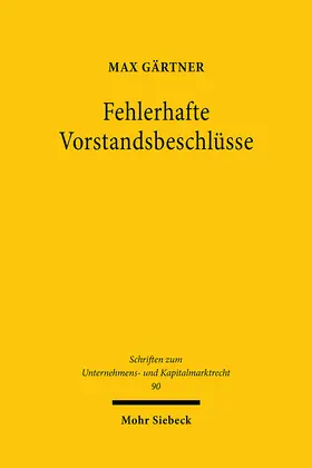 Gärtner | Fehlerhafte Vorstandsbeschlüsse | Buch | 978-3-16-160117-0 | sack.de