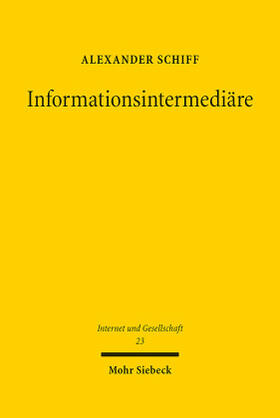 Schiff | Schiff, A: Informationsintermediäre | Buch | 978-3-16-160188-0 | sack.de