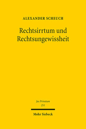 Scheuch |  Rechtsirrtum und Rechtsungewissheit | eBook | Sack Fachmedien
