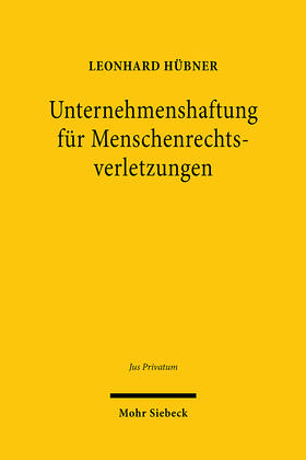 Hübner |  Unternehmenshaftung für Menschenrechtsverletzungen | Buch |  Sack Fachmedien