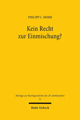 Mohr |  Kein Recht zur Einmischung? | eBook | Sack Fachmedien