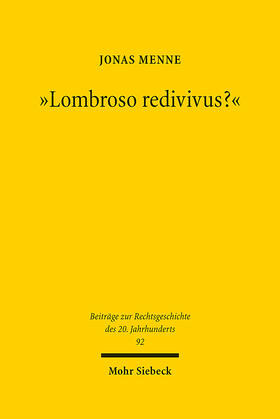 Menne | "Lombroso redivivus?" | E-Book | sack.de