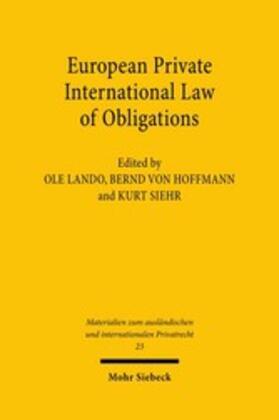 Lando / Siehr |  European Private International Law of Obligations | eBook | Sack Fachmedien