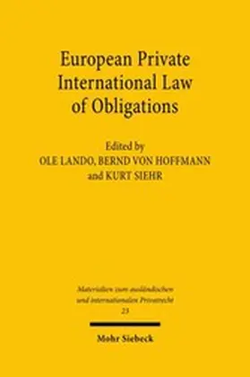 Hoffmann / Lando / Siehr |  European Private International Law of Obligations | eBook | Sack Fachmedien