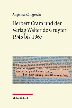 Königseder | Herbert Cram und der Verlag Walter de Gruyter 1945 bis 1967 | E-Book | sack.de