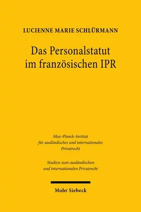 Schlürmann | Das Personalstatut im französischen IPR | Buch | 978-3-16-161002-8 | sack.de