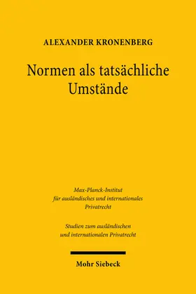 Kronenberg | Normen als tatsächliche Umstände | Buch | 978-3-16-161056-1 | sack.de