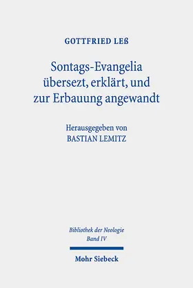 Leß / Lemitz |  Sontags-Evangelia übersezt, erklärt, und zur Erbauung angewandt | eBook | Sack Fachmedien