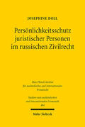 Doll |  Doll, J: Persönlichkeitsschutz juristischer Personen im russ | Buch |  Sack Fachmedien