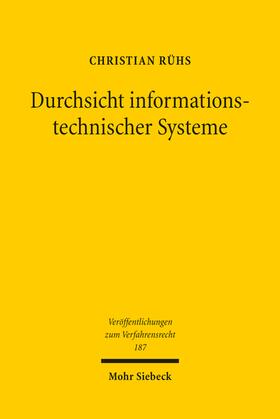 Rühs | Durchsicht informationstechnischer Systeme | E-Book | sack.de