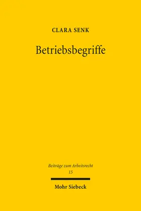 Senk |  Betriebsbegriffe | eBook | Sack Fachmedien