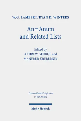 Lambert / George / Winters |  An = Anum and Related Lists | Buch |  Sack Fachmedien