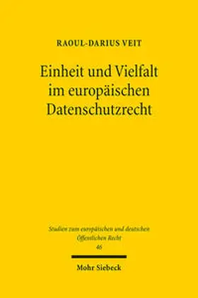 Veit |  Einheit und Vielfalt im europäischen Datenschutzrecht | Buch |  Sack Fachmedien