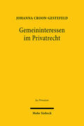 Croon-Gestefeld |  Gemeininteressen im Privatrecht | Buch |  Sack Fachmedien
