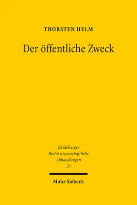 Helm |  Der öffentliche Zweck | eBook | Sack Fachmedien
