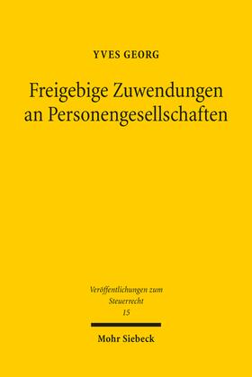 Georg | Freigebige Zuwendungen an Personengesellschaften | Buch | sack.de