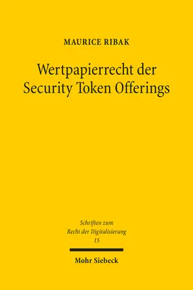 Ribak | Wertpapierrecht der Security Token Offerings | Buch | 978-3-16-162026-3 | sack.de