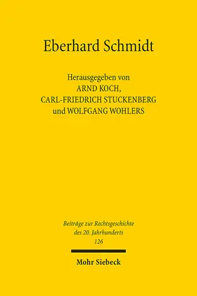 Koch / Stuckenberg / Wohlers |  Eberhard Schmidt | Buch |  Sack Fachmedien