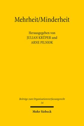 Krüper / Pilniok | Mehrheit/Minderheit | Buch | 978-3-16-162214-4 | sack.de
