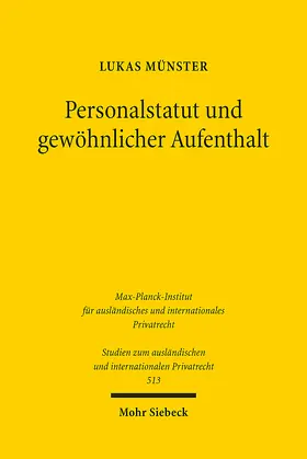 Münster | Personalstatut und gewöhnlicher Aufenthalt | E-Book | sack.de