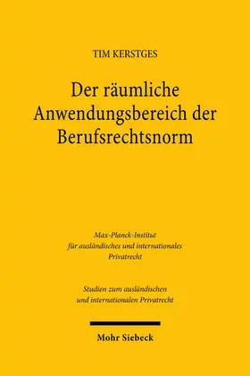 Kerstges |  Der räumliche Anwendungsbereich der Berufsrechtsnorm | eBook | Sack Fachmedien