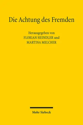 Heindler / Melcher |  Die Achtung des Fremden | Buch |  Sack Fachmedien