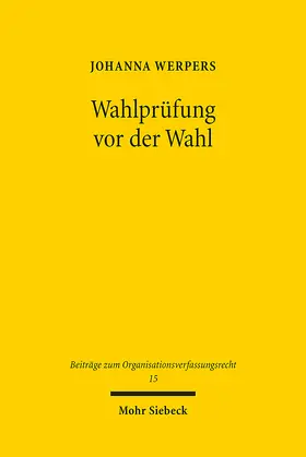 Werpers |  Wahlprüfung vor der Wahl | Buch |  Sack Fachmedien